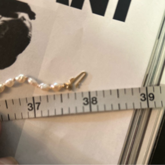 Rice pearl necklace with 14k gold clasp 38” - Picture 6 of 8